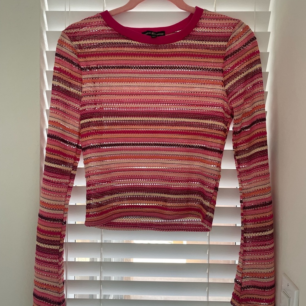 Striped Pink Long Sleeve Top
